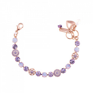 Bratara placata cu Aur roz de 24K, cu cristale originale, Purple Rain | 4044-M83371RG
