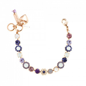 Bratara placata cu Aur roz de 24K, cu cristale originale, Purple Rain | 4173/3-M1062RG