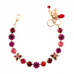 Bratara placata cu Aur roz de 24K, cu cristale Swarovski, FireFly | 4063SO1-M2140RG-Rosu-1076