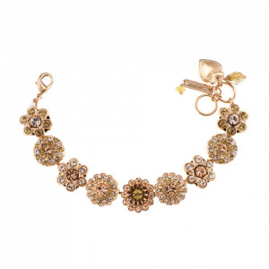 Bratara placata cu Aur roz de 24K, cu cristale Swarovski, Jackie | 4138-39132RG-Bej-966