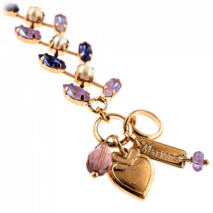 Bratara placata cu Aur roz de 24K, cu cristale Swarovski, Romance | 4105-139-10RG-Multicolor-1406