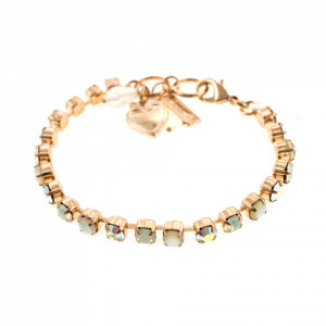 Bratara placata cu Aur roz de 24K, cu cristale Swarovski, Seashell | 4000-M1201RG-Alb-1136