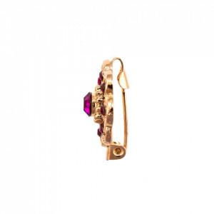 Brosa placata cu Aur roz de 24K, cu cristale Swarovski, FireFly | 2501-2140RG-Rosu-1636