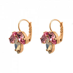 Cercei placati cu Aur roz de 24K, cu cristale Swarovski, Antigua | 1238/5-223-1RG6-Roz-5906