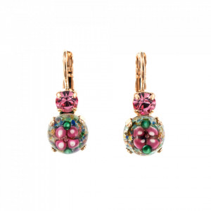 Cercei placati cu Aur roz de 24K, cu cristale Swarovski, California Dreaming | 1062-0021RG6-Multicolor-1586