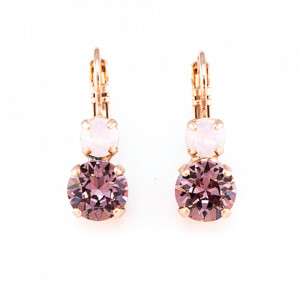 Cercei placati cu Aur roz de 24K, cu cristale originale, Elizabeth | 1190-1022RG6