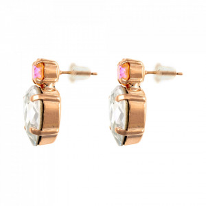 Cercei placati cu Aur roz de 24K, cu cristale Swarovski, Gardenia | 1030/6-1913RG2-Multicolor-1666