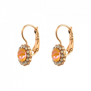 Cercei placati cu Aur roz de 24K, cu cristale Swarovski, Gardenia | 1133-1913RG6-Multicolor-2216