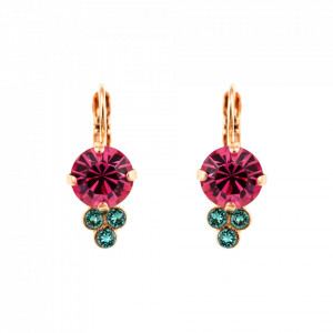 Cercei placati cu Aur roz de 24K, cu cristale originale, Memories of Montmartre | 1010-1146RG6