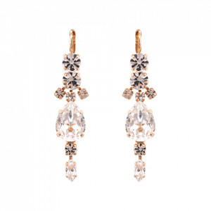 Cercei placati cu Aur roz de 24K, cu cristale Swarovski, On a Clear Day | 1068/4-001001RG6-Transparent-1736