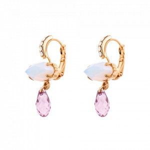 Cercei placati cu Aur roz de 24K, cu cristale Swarovski, Purple Rain | 1111/1-M83371RG6-Multicolor-2176