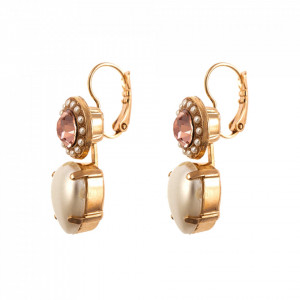 Cercei placati cu Aur roz de 24K, cu cristale Swarovski, Romance | 1040-139-10RG6-Multicolor-1766