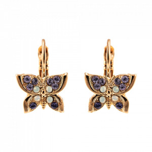 Cercei placati cu Aur roz de 24K, cu cristale originale, Romance | 1155-139-10RG6