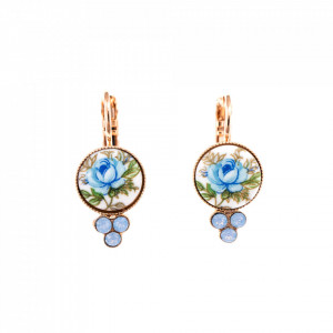 Cercei placati cu Aur roz de 24K, cu cristale originale, Spring Flowers | 1018-2021RG6