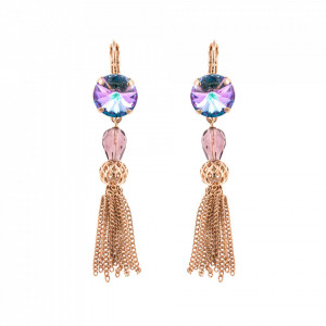 Cercei placati cu Aur roz de 24K, cu cristale Swarovski, Bohemian Rhapsody | 1423/5-1107RG6-Mov-5696