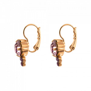 Cercei placati cu Aur roz de 24K, cu cristale Swarovski, Bohemian Rhapsody | 1010-1072RG6-Mov-9156