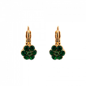 Cercei placati cu Aur roz de 24K, cu cristale Swarovski, Emerald | 1166/1-205360RG6-Verde-8956
