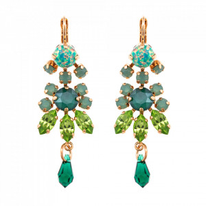 Cercei placati cu Aur roz de 24K, cu cristale Swarovski, Fern | 1529SO-M2143RG6