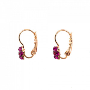 Cercei placati cu Aur roz de 24K, cu cristale Swarovski, FireFly | 1166/1-2140RG6-Rosu-5726