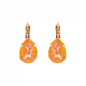 Cercei placati cu Aur roz de 24K, cu cristale Swarovski, Gardenia | 1032/1-140RG6-Portocaliu-1376