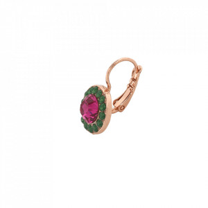 Cercei placati cu Aur roz de 24K, cu cristale Swarovski, Happy Days | 1129-1007rg6-Multicolor-2186