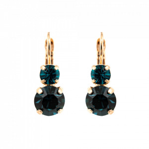 Cercei placati cu Aur roz de 24K, cu cristale Swarovski, Nightfall | 1190-1114RG6-Albastru-5426