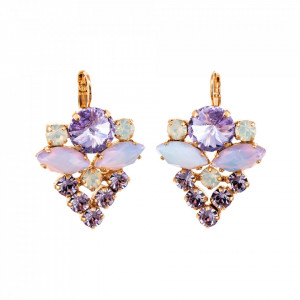 Cercei placati cu Aur roz de 24K, cu cristale Swarovski, Purple Rain | 1037R/1-M83371RG6-Multicolor-1486