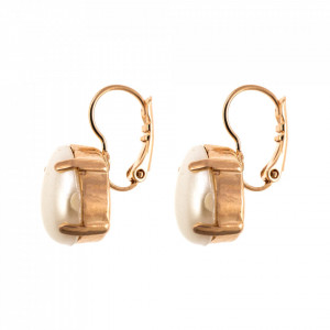 Cercei placati cu Aur roz de 24K, cu cristale Swarovski, Romance | 1032/1-139RG6-Alb-1676