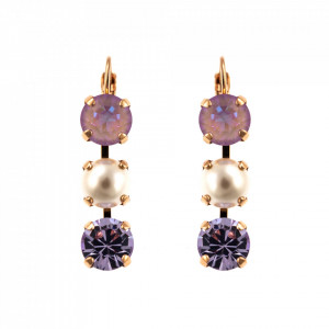 Cercei placati cu Aur roz de 24K, cu cristale Swarovski, Romance | 1440/1-139-10RG6-Multicolor-5996