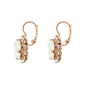 Cercei placati cu Aur roz de 24K, cu cristale Swarovski, Seashell | 1080/4-1201RG6-Alb-2076