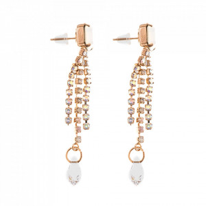 Cercei placati cu Aur roz de 24K, cu cristale Swarovski, Seashell | 1518/1-M1201RG2-Alb-6466