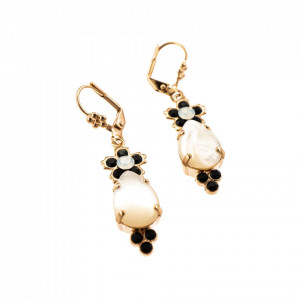 Cercei placati cu Aur roz de 24K, cu cristale Swarovski, St. Martin - Caribbean Life | 1050-M87-3RG1-Multicolor-1796
