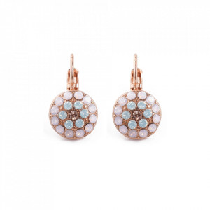 Cercei placati cu Aur roz de 24K, cu cristale Swarovski, Tiara Day | 1416-2333RG6-Multicolor-5626