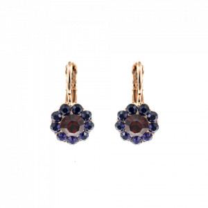 Cercei placati cu Aur roz de 24K, cu cristale Swarovski, Xenia - Odyssey | 1379-1091RG6-Multicolor-5486