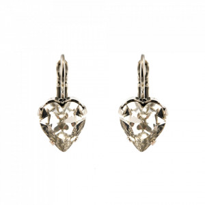Cercei placati cu rodiu, cu cristale Swarovski, Aura | 1100/2-001RO6-Transparent-2146
