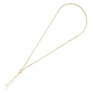 Colier placat cu aur - Bolo Rose-Quartz cu piatra semipretioasa Quartz Roz-Roz-8806