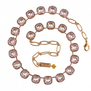 Colier placat cu Aur roz de 24K, cu cristale Swarovski, Cappuccino DeLite | 3326-148148RG-Multicolor-6676
