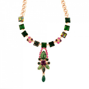 Colier placat cu Aur roz de 24K, cu cristale originale, Luck | 3531-1033MR
