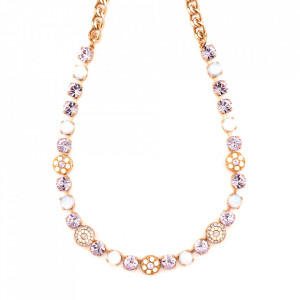 Colier placat cu Aur roz de 24K, cu cristale originale, Purple Rain | 3044/1-M83371RG
