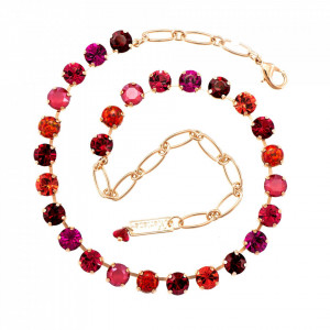 Colier placat cu Aur roz de 24K, cu cristale Swarovski, FireFly | 3252SO4-M2140RG-Rosu-6646