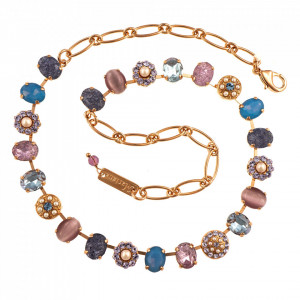 Colier placat cu Aur roz de 24K, cu cristale Swarovski, La Dolce Vita | 3416/2-1010RG
