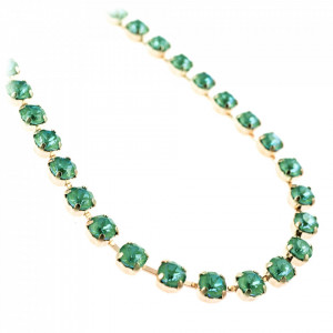 Colier placat cu Aur roz de 24K, cu cristale Swarovski, Silky Sage DeLite | 3430-169169RG-Verde-6736
