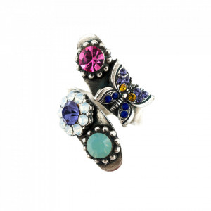 Inel placat cu Argint 925, cu cristale originale, Flower Power | 7063-803SP