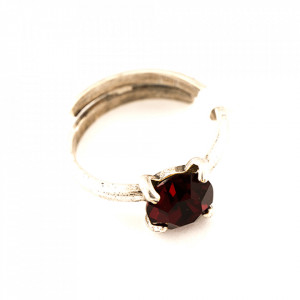 Inel placat cu Argint 925, cu cristale Swarovski, Lady In Red | 7606-208SP-Rosu-7686