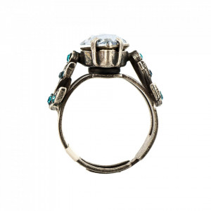 Inel placat cu Argint 925, cu cristale Swarovski, Nightfall | 7628-1114SP-Albastru-8096