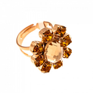Inel placat cu Aur roz de 24K, cu cristale originale, Breakfast at Tiffany’s | 7156-2010RG