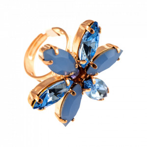 Inel placat cu Aur roz de 24K, cu cristale originale, La Dolce Vita | 7016-1010RG