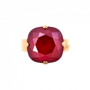 Inel placat cu Aur roz de 24K, cu cristale Swarovski, Lady In Red | 7326/4-250RG-Rosu-7926