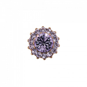 Inel placat cu Aur roz de 24K, cu cristale Swarovski, Violet - Colors | 7023-371371RG-Mov-7436