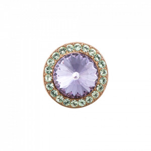 Inel placat cu Aur roz de 24K, cu cristale Swarovski, California Dreaming | 7418/1-1327RG-Multicolor-7996